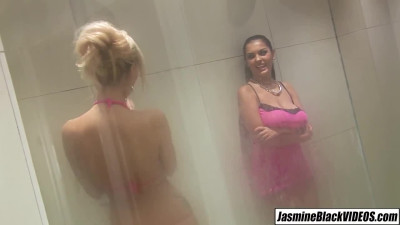 Attractive Jasmine Black and Stacey Saran's pornstar trailer