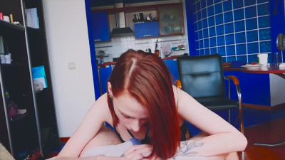 Junoesque FoxyElf's facial scene